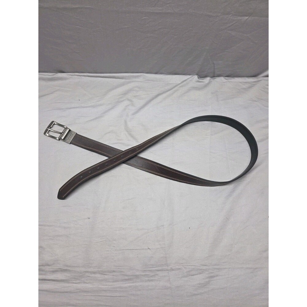 Levis Brown Leather Silver Tone Square Buckle Belt Size 46/115